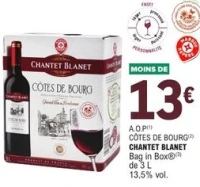 A.O.P Côtes de Bourg Chantet Blanet Bag in Box 3L