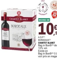 A.O.P BORDEAUX CHANTET BLANET Bag in Box de 3 L