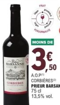 A.O.P Corbières Prieur Barsanne 75 cl