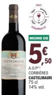 A.O.P Corbières Castelmaure 75 cl
