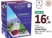 A.O.P Corbières Maison Parsat Bag in Box de 5 L