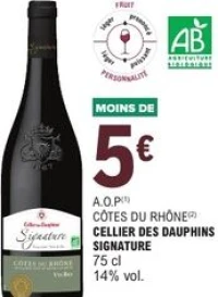 A.O.P Côtes du Rhône Cellier des Dauphins Signature