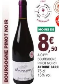 A.O.P Bourgogne Pinot Noir Antoine Barrier