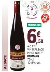A.O.P Vin d'Alsace Pinot Noir Rebmann