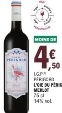 I.G.P Périgord L'Oie du Périgord Merlot 75 cl