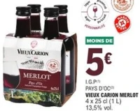 I.G.P Pays d'Oc Vieux Carion Merlot 4 x 25 cl