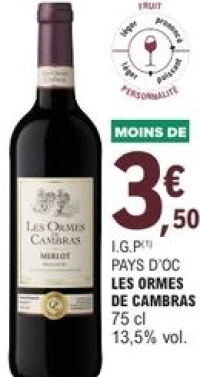 I.G.P Pays d'Oc Les Ormes de Cambras Merlot