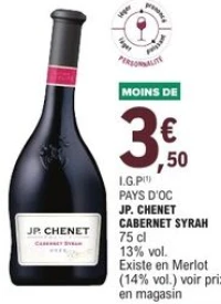 I.G.P Pays d'Oc JP. Chenet Cabernet Syrah