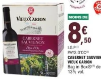 I.G.P Pays d'Oc Cabernet Sauvignon Vieux Carion Bag in Box 3L