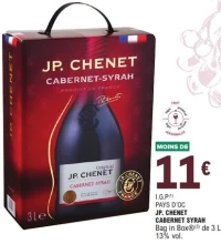 I.G.P Pays d'Oc JP. Chenet Cabernet Syrah Bag in Box 3L