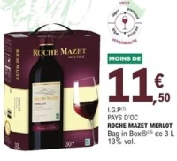 I.G.P PAYS D'OC ROCHE MAZET MERLOT Bag in Box de 3 L