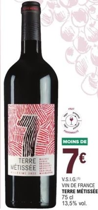 V.S.I.G. Vin de France Terre Métissée 75 cl