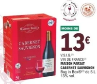 V.S.I.G. Vin de France Maison Parsat Cabernet Sauvignon Bag in Box 5 L