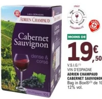 Vin d'Espagne Adrien Champaud Cabernet Sauvignon Bag in Box 10 L