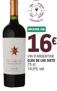 Vin d'Argentine Clos de los Siete