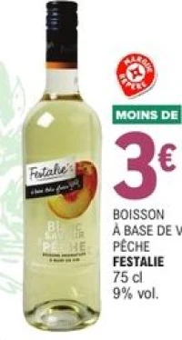 Boisson à base de vin blanc Pêche Festalie