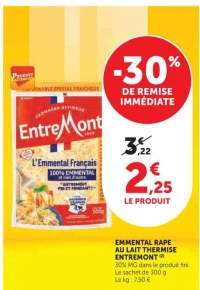 EMMENTAL RAPE AU LAIT THERMISE ENTREMONT