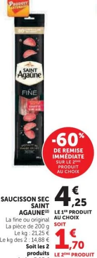 Saucisson Sec Saint Agaûne (La fine ou original)