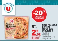 PIZZA FAMILIALE CUITE AU FEU DE BOIS SURGELEE U