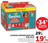 CHANGES PAMPERS BABY DRY DUO PACK