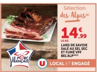 LARD DE SAVOIE SALÉ AU SEL SEC ET FUMÉ VPF BEL'ALP