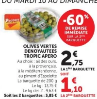 Olives Vertes Dénoyautées Tropic Apero