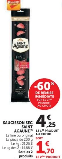 Saucisson Sec Saint Agaûne