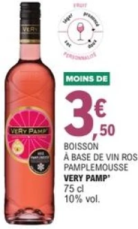 Boisson à base de vin rosé pamplemousse Very Pamp'