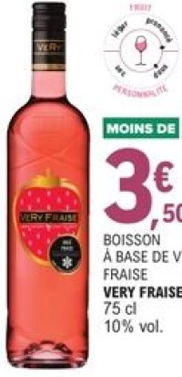 Boisson à base de vin rosé Fraise Very Fraise