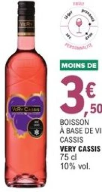 Boisson à base de vin rosé Cassis Very Cassis