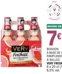 Boisson à base de vin rosé pamplemousse & bulles Very Freshizz'