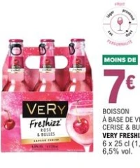 Boisson à base de vin rosé cerise & bulles Very Freshizz'
