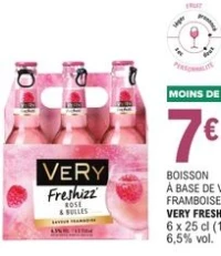 Boisson à base de vin rosé framboise & bulles Very Freshizz'