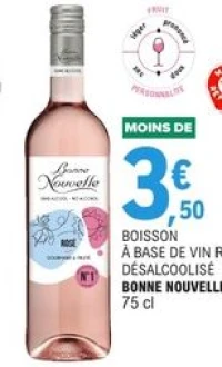 Boisson à base de vin rosé désalcoolisé
