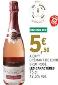 A.O.P Crémant de Loire Brut Rosé Les Caractères