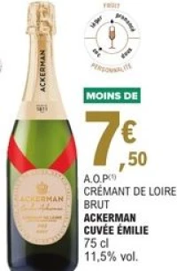 A.O.P Crémant de Loire Brut Ackerman Cuvée Émilie