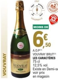 A.O.P Vouvray Brut Les Caractères