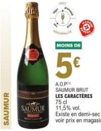 A.O.P Saumur Brut Les Caractères