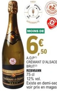 A.O.P Crémant d'Alsace Brut Rebmann 75 cl
