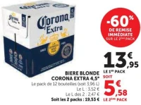 BIERE BLONDE CORONA EXTRA 4,5° Le pack de 12 bouteilles