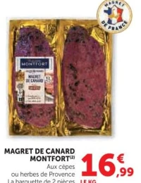 Magret de canard Montfort (aux cèpes ou herbes de Provence)