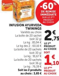 INFUSION AYURVEDA TWININGS Variétés au choix