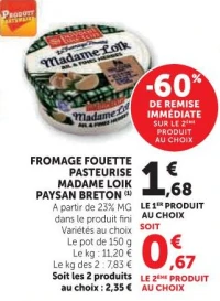 Fromage Fouetté Pasteurisé Madame Loïk Paysan Breton (Ail & Fines Herbes)
