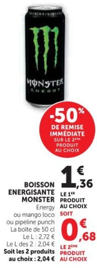 BOISSON ENERGISANTE MONSTER