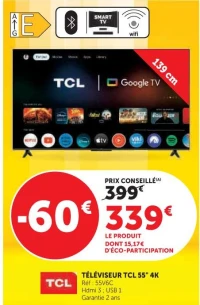 TÉLÉVISEUR TCL 55" 4K
