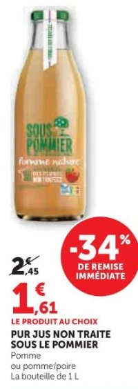PUR JUS NON TRAITE SOUS LE POMMIER
