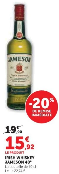 IRISH WHISKEY JAMESON 40°