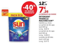 Détergent vaisselle machine Sun