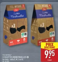 3 CULOTTES MENSTRUELLES Au choix : taille S, M, L ou XL.