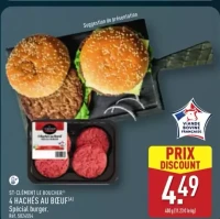 4 HACHÉS AU BŒUF Spécial burger